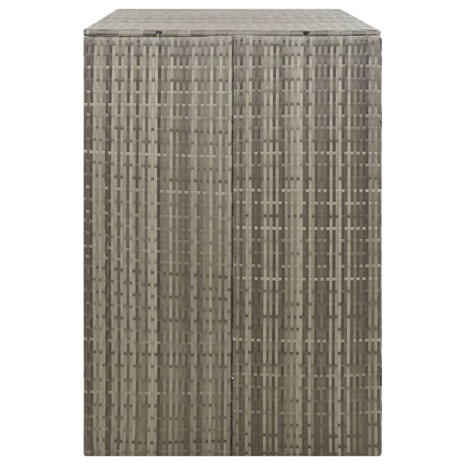 Festnight Copribidone Doppio, Mobile Spazzatura, Copri Bidoni Pattumiera, Bidoni Spazzatura ​pattumiera da Giardino, Grigio 140x80x117 cm in Polyrattan