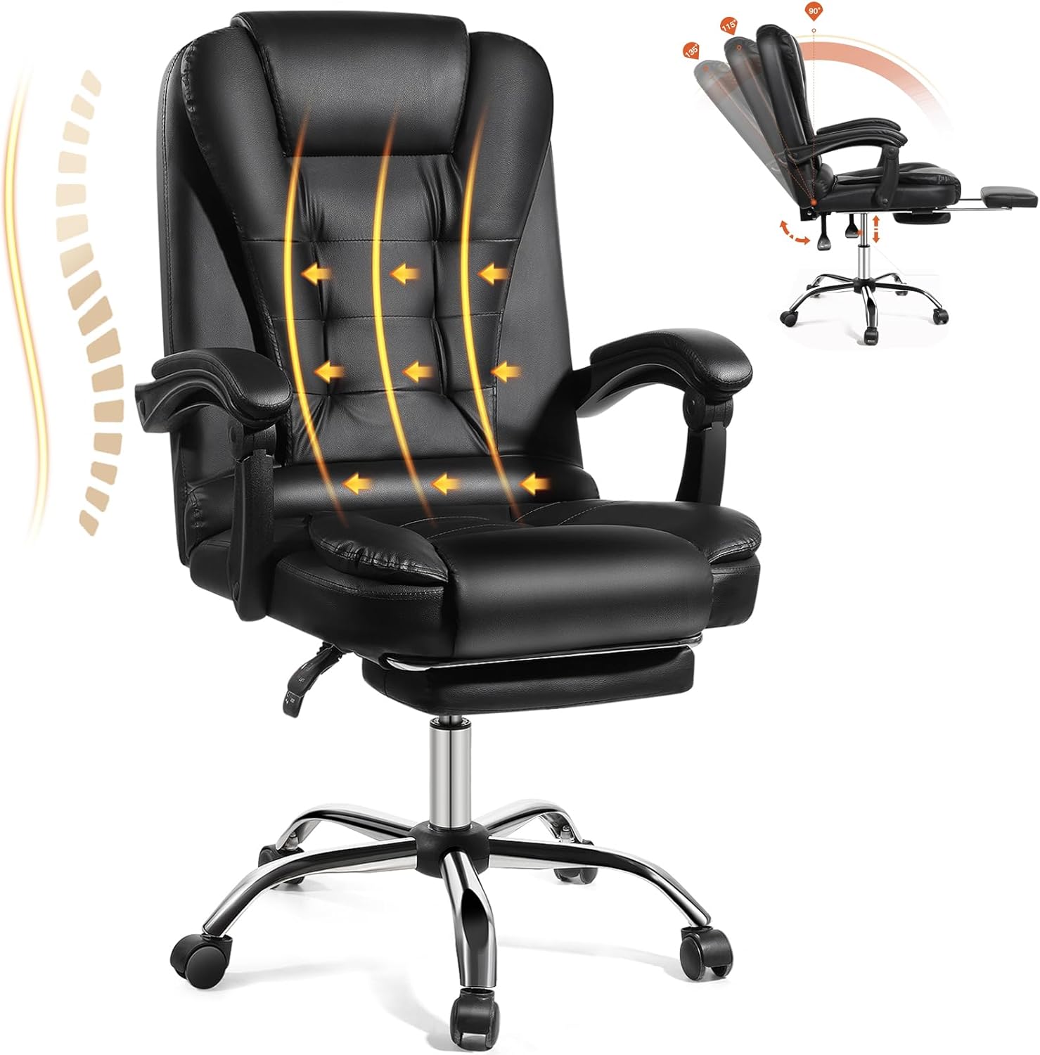 Amazon.com: Big and Tall Office Chair 450lbs, Executive Office Chair ...