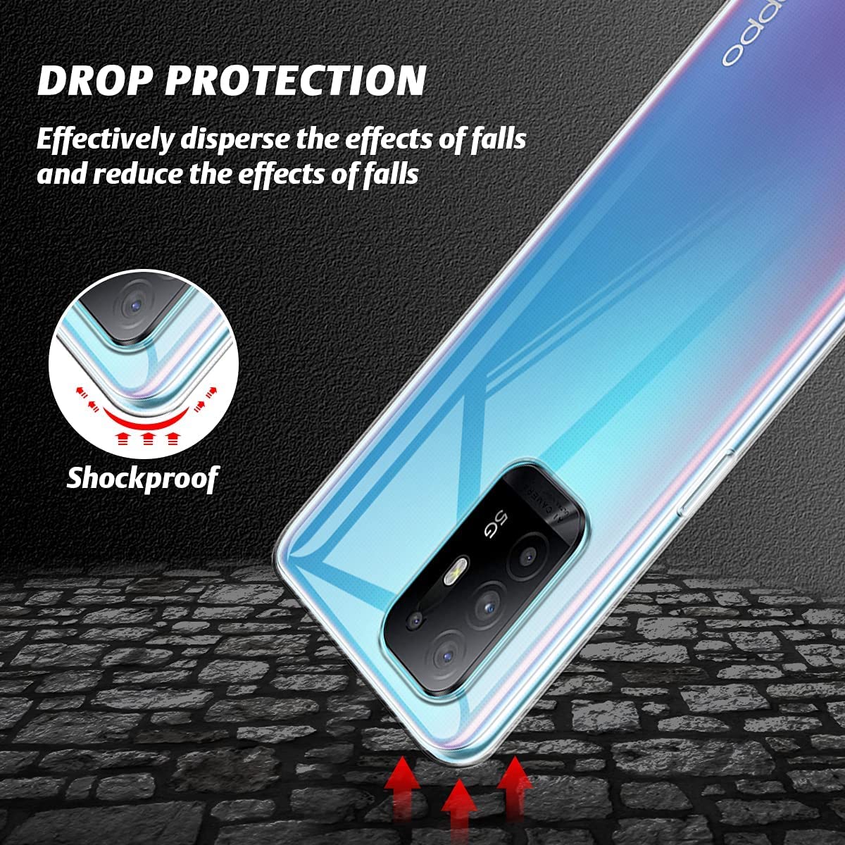 Captor Cover Trasparente per Oppo Reno 2Z / Reno 2F, Custodia TPU in Silicone Flessibile Morbida e Sottile, Protezione Full Body con Bordo Rialzato per Schermo e Fotocamera