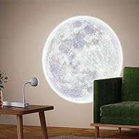 Vista 3 de Proyector de luz nocturna de luna, lámpara de proyector USB con 3 modos LED ambientales, control remoto, luz nocturna, dormitorio, sala de estar