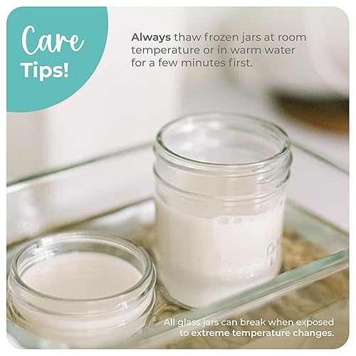 Miniatura 7 de Mason Bottle Juego de botellas de vidrio para bebés, incluye 3 biberones de vidrio anticólicos de 8 onzas, 3 pezones de flujo lento, 3 tapas +