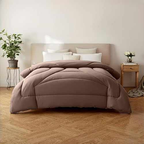 Miniatura 2 de Edredón de plumón alternativo (azulgrismarrón, KingQueenTwin - OtoñoInvierno - Edredón acolchado suave tamaño King - Relleno de edredón - Invierno