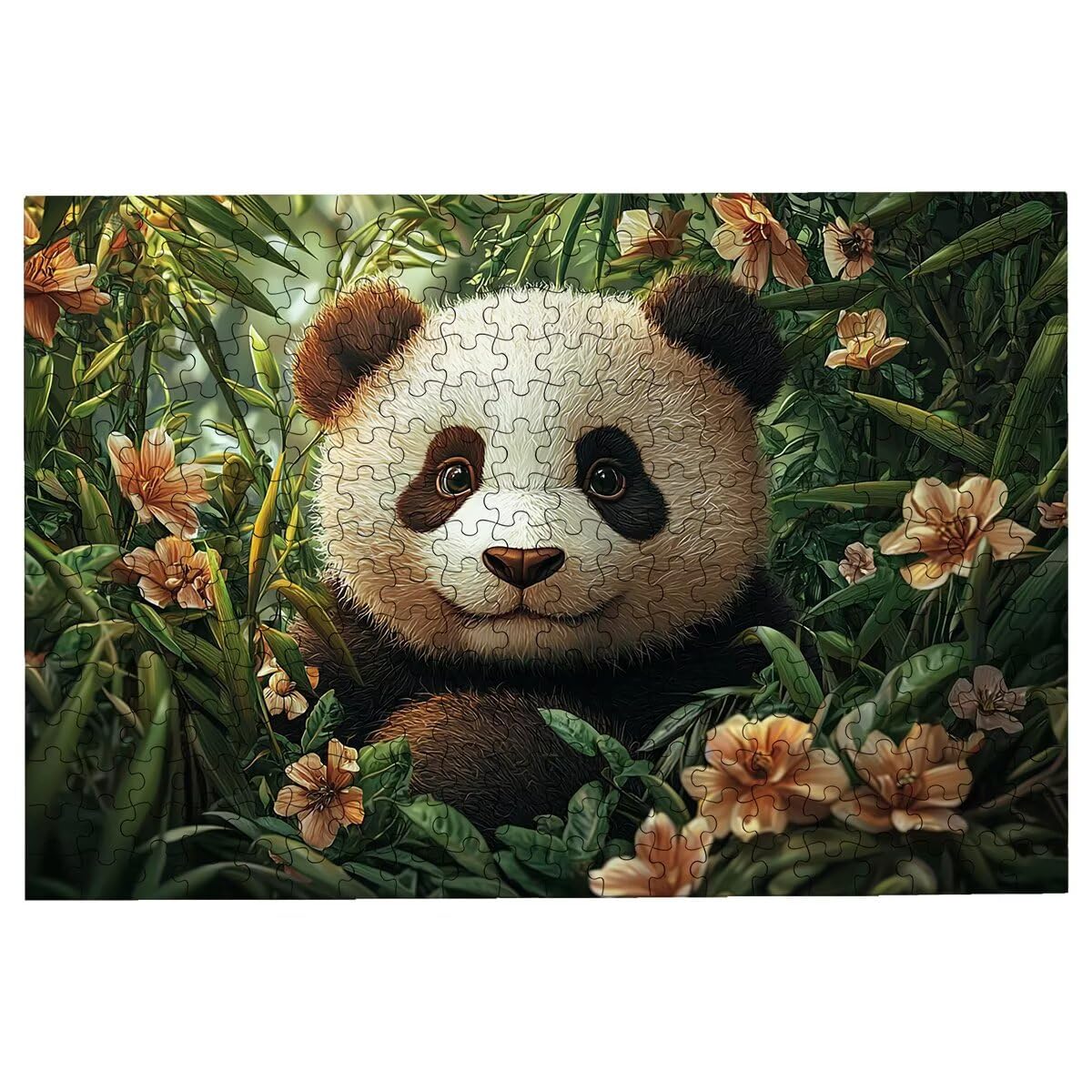 Puzzle dla dorosłych 1500 puzzli pandy 1500 sztuk dla dorosłych, drewniane puzzle do wystroju wnętrz, niemożliwe gry logiczne, unikalne prezenty dla kobiet, mężczyzn, wymagający motyw puzzli: kwiat