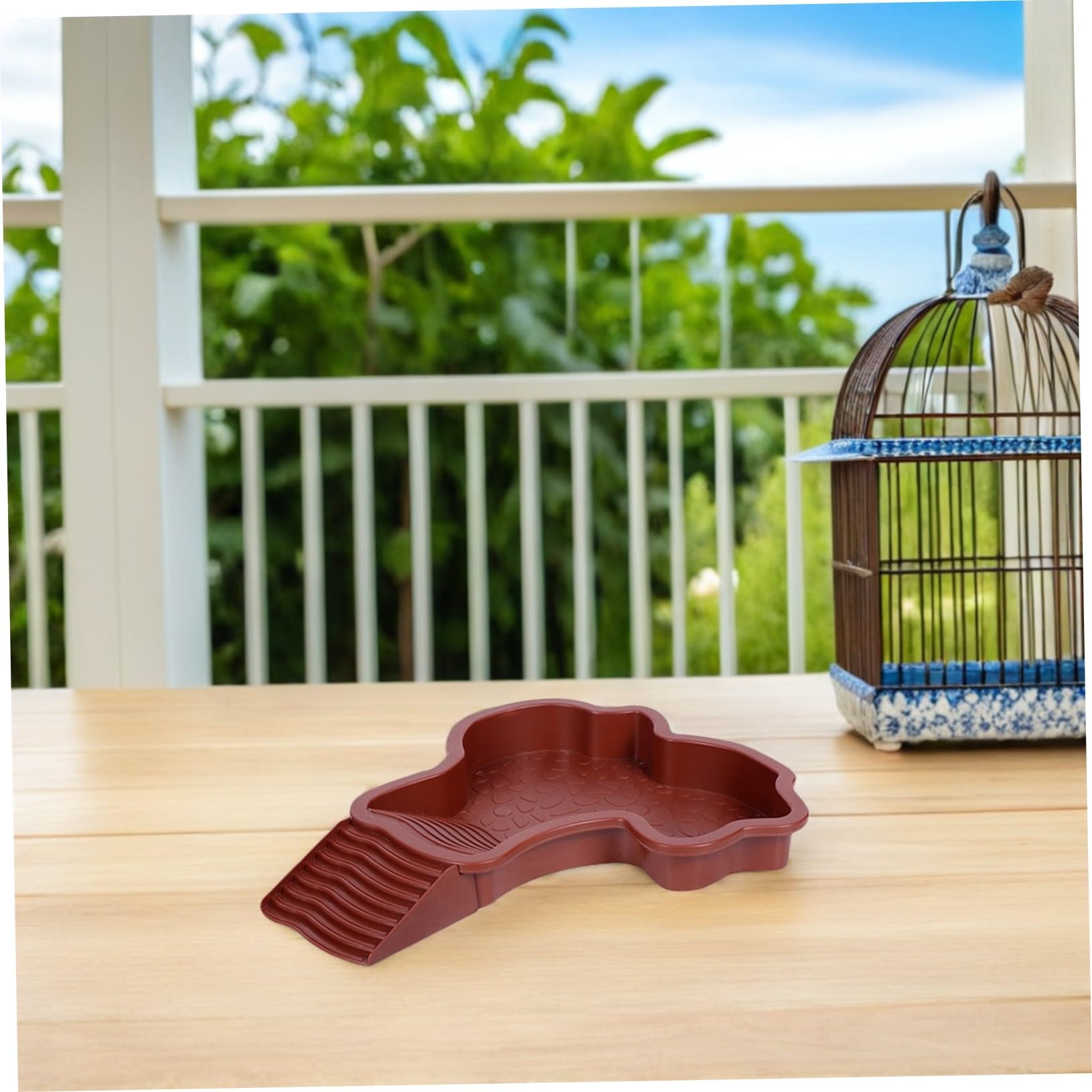 VANZACK 2pezzi Ciotola per Rettili con Rampa Antiscivolo Piattaforma per Terrario Extra Larga Piscina per Tartarughe Acquatiche Accessorio per Habitat con Area per Cibo Integrata