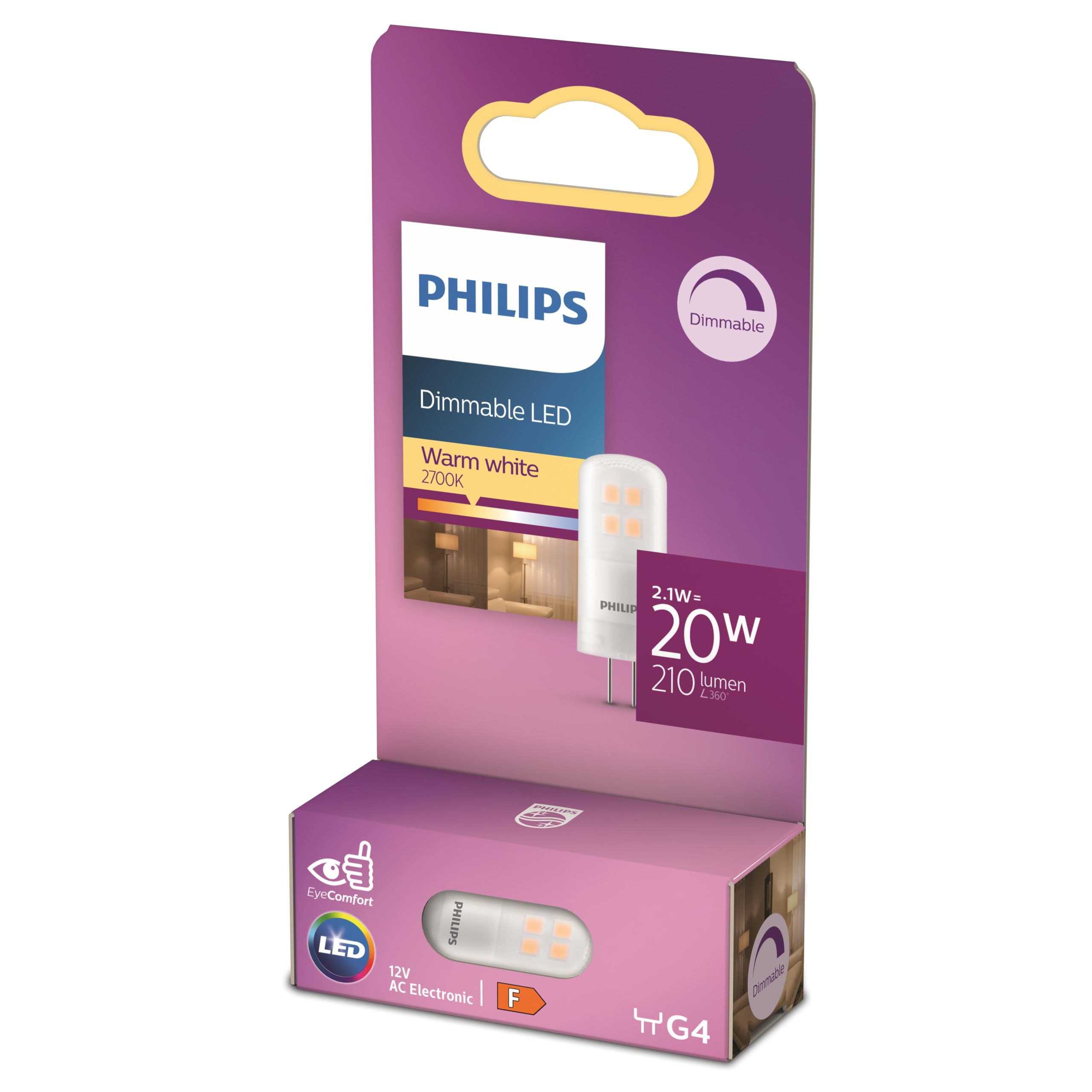 Philips LED Capsule 20W Capsule G4 2700K 210lm 15000h Dimming