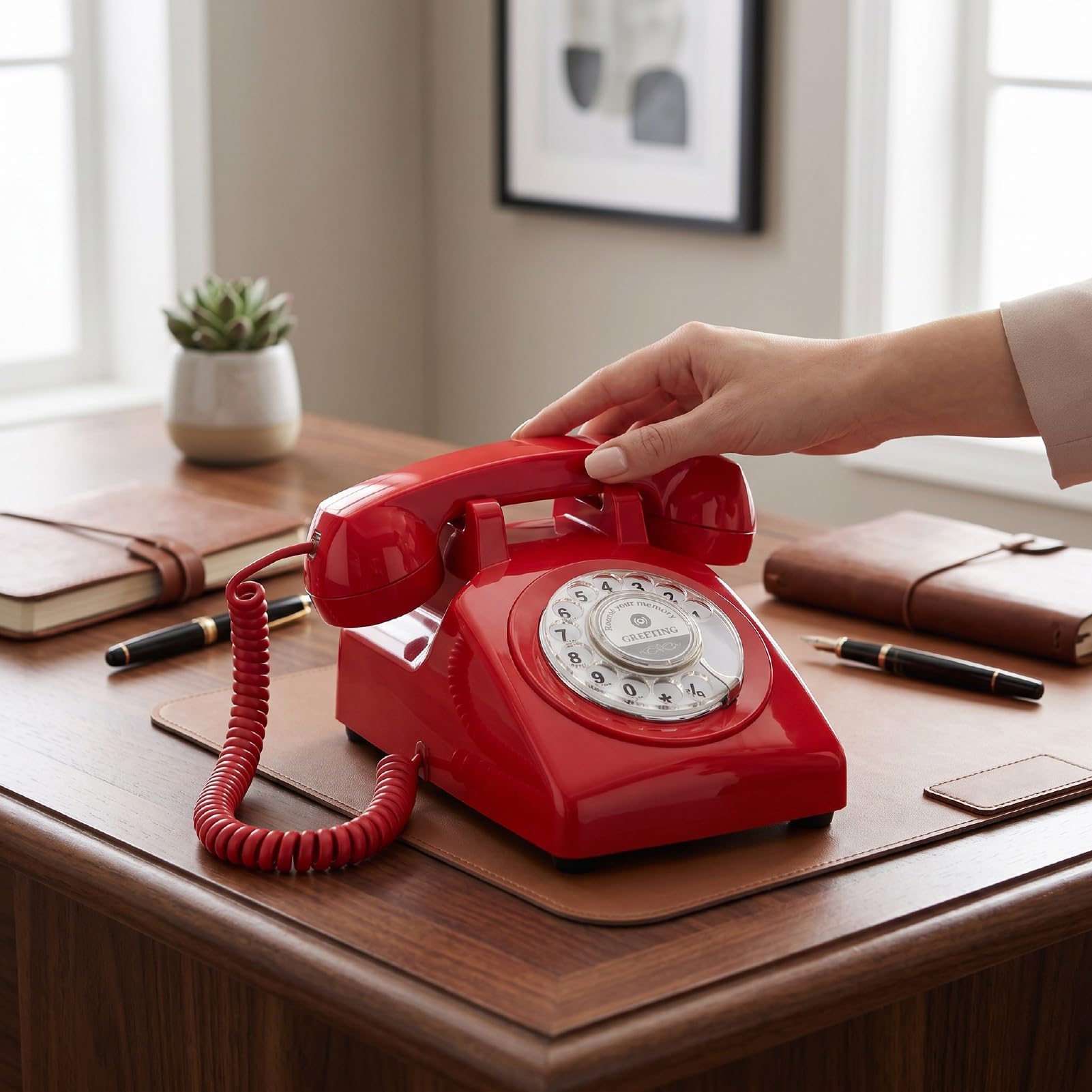 Tonysa Telefono Vintage con Registrazione Vocale Rotante, Libro degli Ospiti per Eventi di Nozze, Memoria da 8 GB, Registrazione per 120 Ore, Telefono per Messaggi retrò, Regalo Facile da Usare