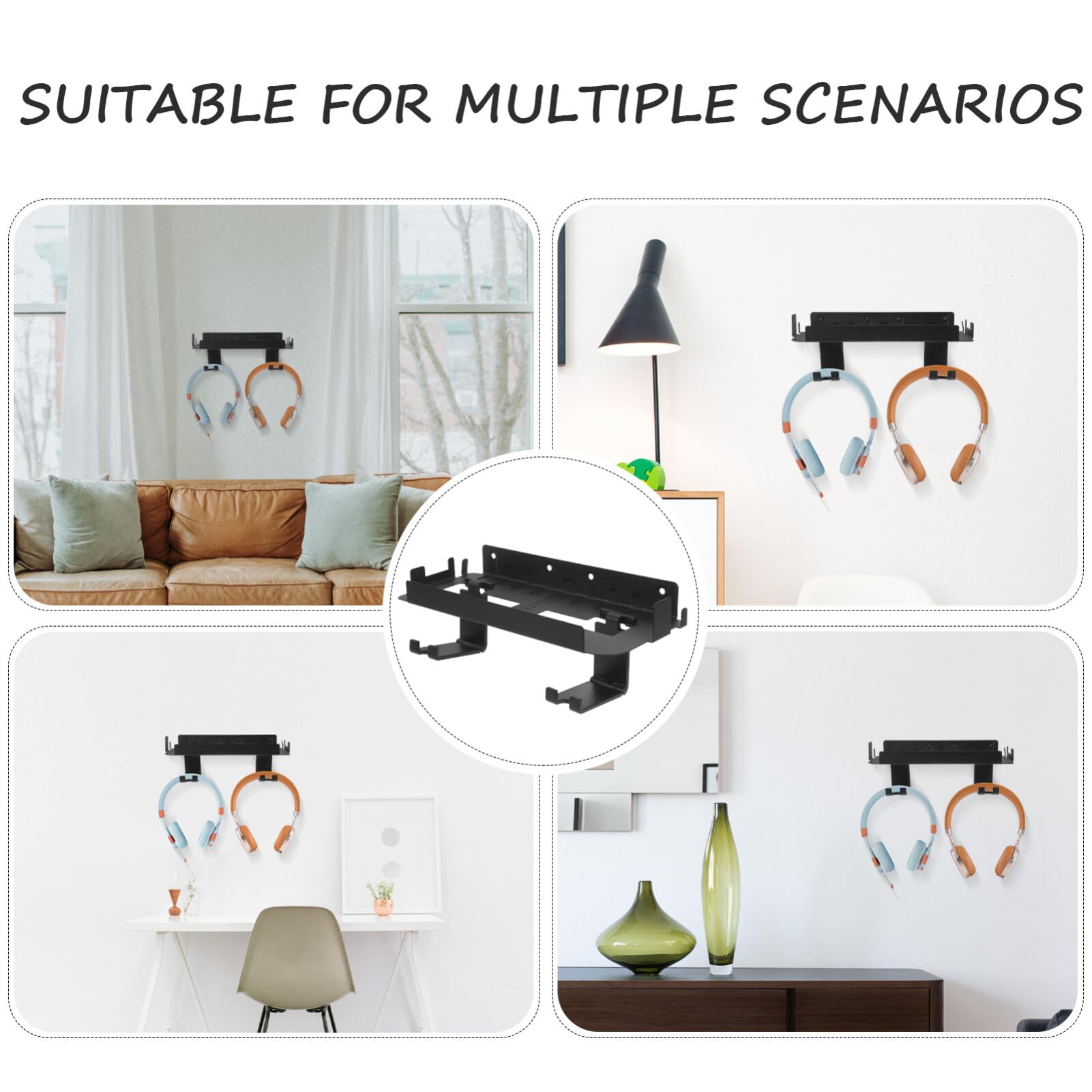 HOMSFOU Supporto Muro Per Console Di Gioco e Accessori Organizer Per Controller e Cuffie Struttura Robusta Per Vr e Console Gaming Ottimizza Lo Spazio Di Gioco e Mantieni Ordine