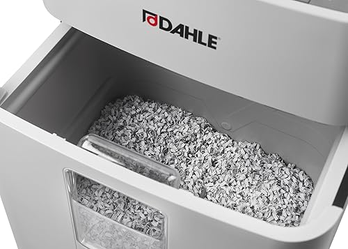 Vista 14 de Dahle ShredMATIC SM 90 Trituradora de papel de alimentación automática, corte cruzado, bandeja de alimentación de 90 hojas, ingeniería alemana