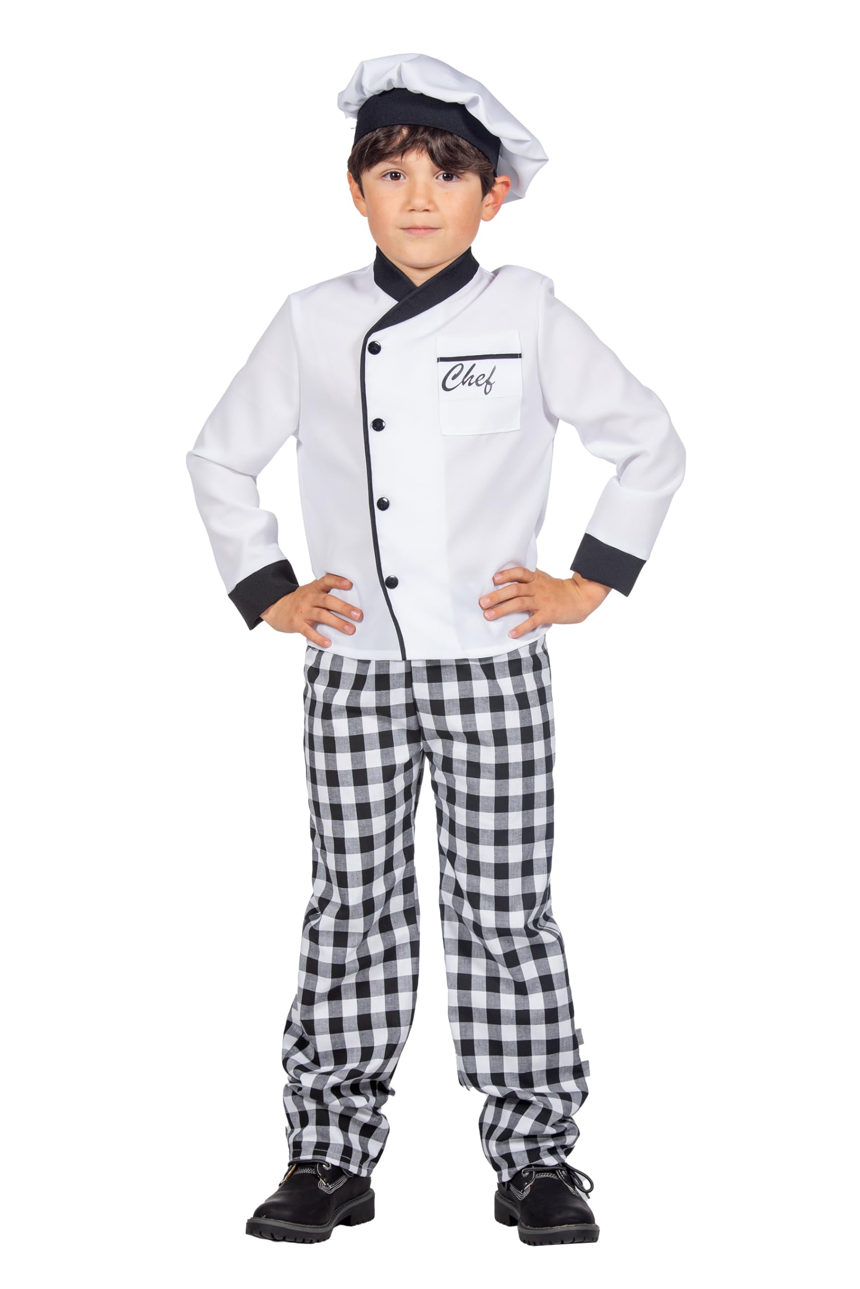 WILBERS & WILBERS 3971-152 Kochkostüm chef Children's Cooking Costume, Black, White, 152 (EU)