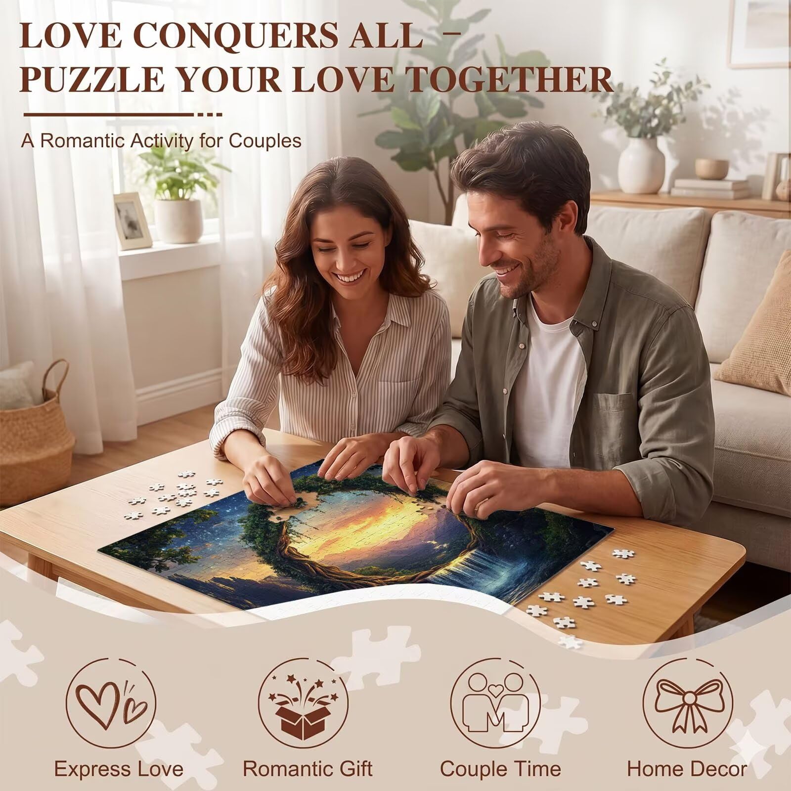 sogno paesaggio Puzzle 1000 Pezzi per Adulti, Puzzle in Legno - Collezione Classica con Poster Incluso -Sfida di Concentrazione e Passatempo Antistress, Gioco Educativo per Famiglia, 75 x 50 cm f0-787