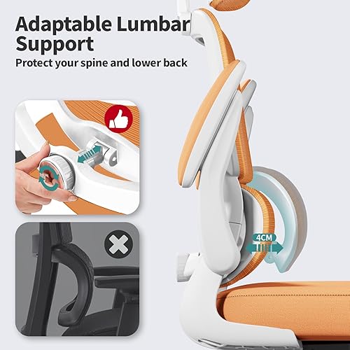 Miniatura 4 de TRALT Silla de oficina ergonómica, silla de escritorio de malla para el hogar de 330 libras, sillas de escritorio de oficina con ruedas, cómoda