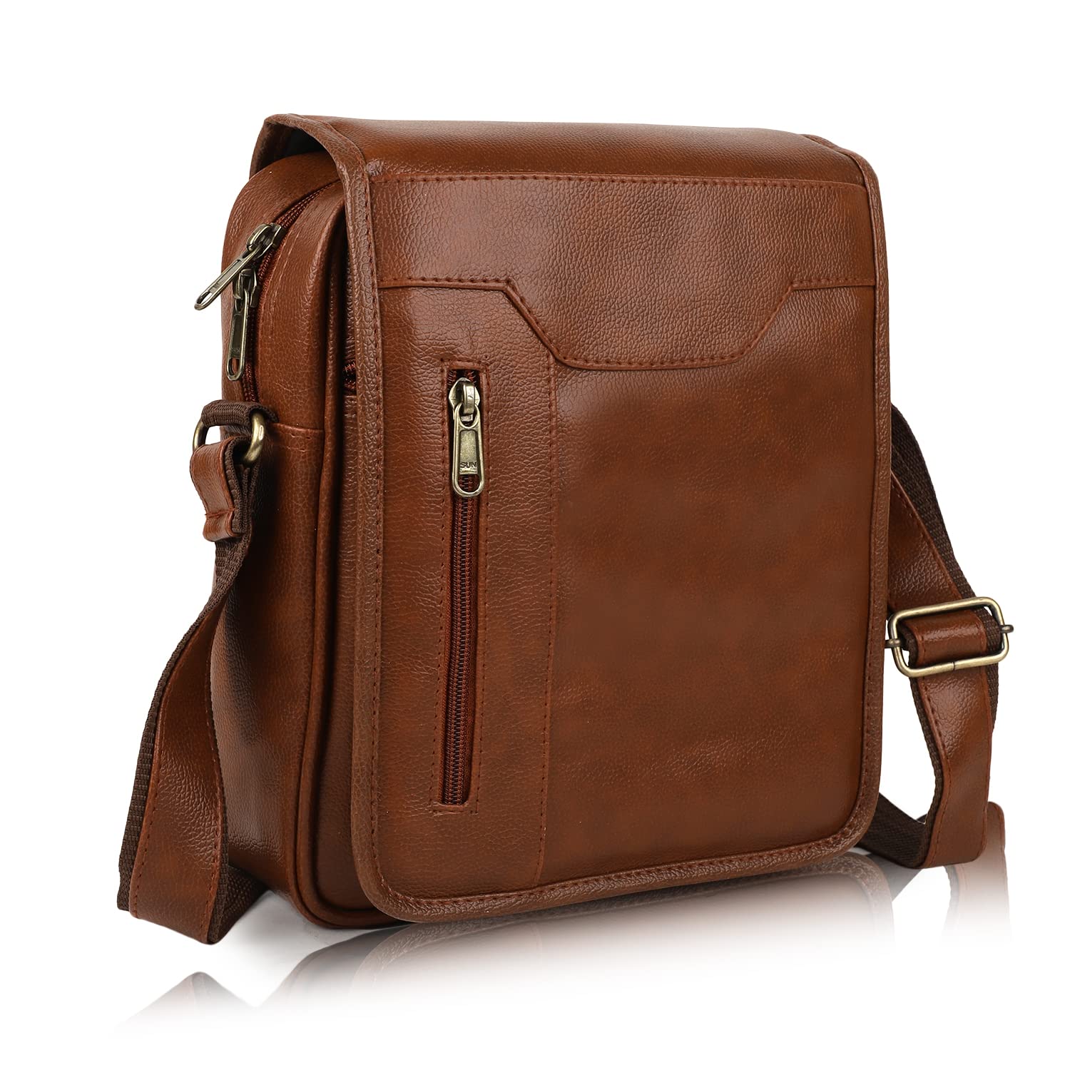 gold sky Stylish PU Synthetic Leather Men's Sling Bag Cross Body Travel Office Business messenger-picture-13