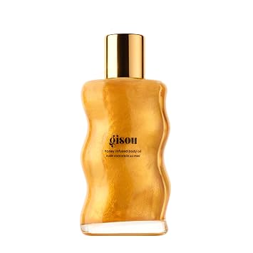 Gisou Honey Infused Mini Body Oil Shimmer Glow - Lightweight Hydrating Formula Delivering Softer, Smoother Skin with Glittery Finish, 1.5 Fl Oz