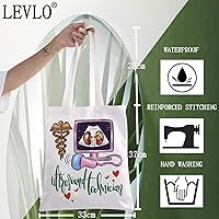 Vista 4 de LEVLO Bolsa de mano para tecnólogo de ultrasonido, regalo de ecografista, bolsa de hombro con tecnología de ecografía, regalo de graduación
