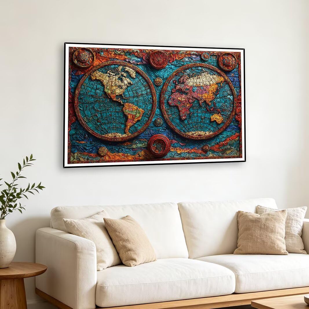Puzzle 3000 Pièces Adultes, Puzzle 3000 Pieces Carte, Cadeau Femme -1996