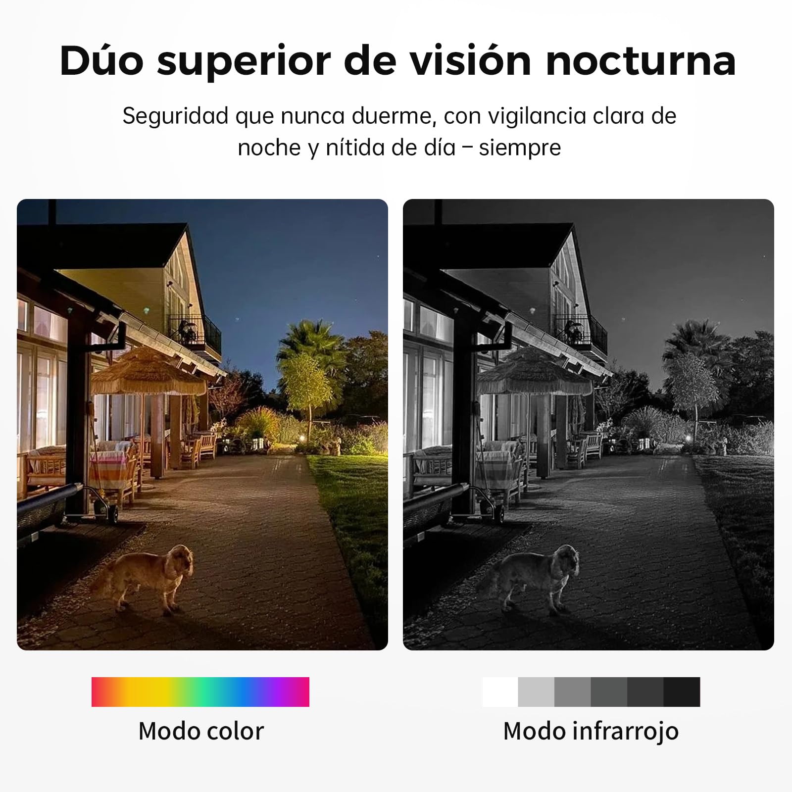 WOOX Camara Vigilancia Exterior Solar con Luz de Pared, 2K Camaras de Vigilancia WiFi sin Cables, Luz activada por Movimiento, Detección de IA para Personas/Vehículos, Visión Nocturna en Color, IP65