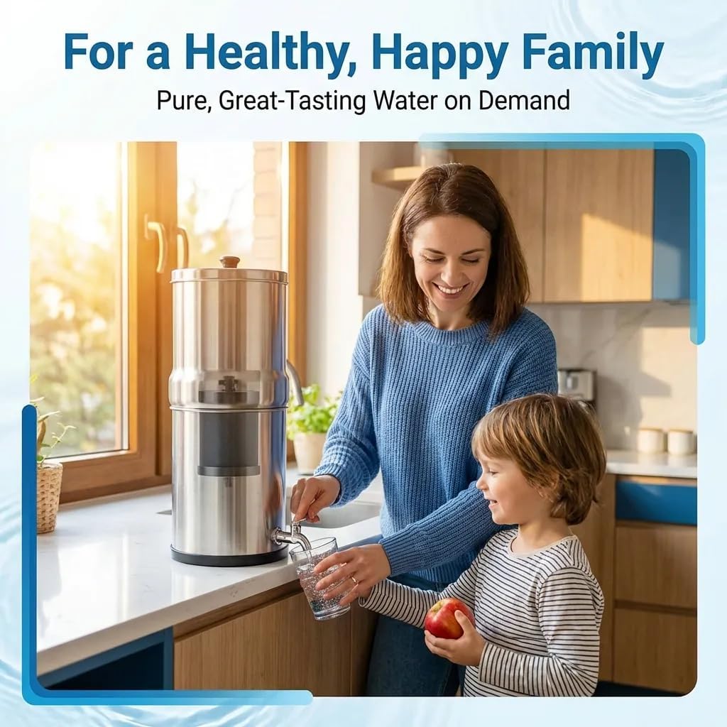 2-Pack Pro Black Water Filter Replacement, NSF/ANSI 42 Certified, 5,000 Gallon Capacity, Compatible with Gravity Water Filtration Systems, for Improved Taste & Contaminant Reduction