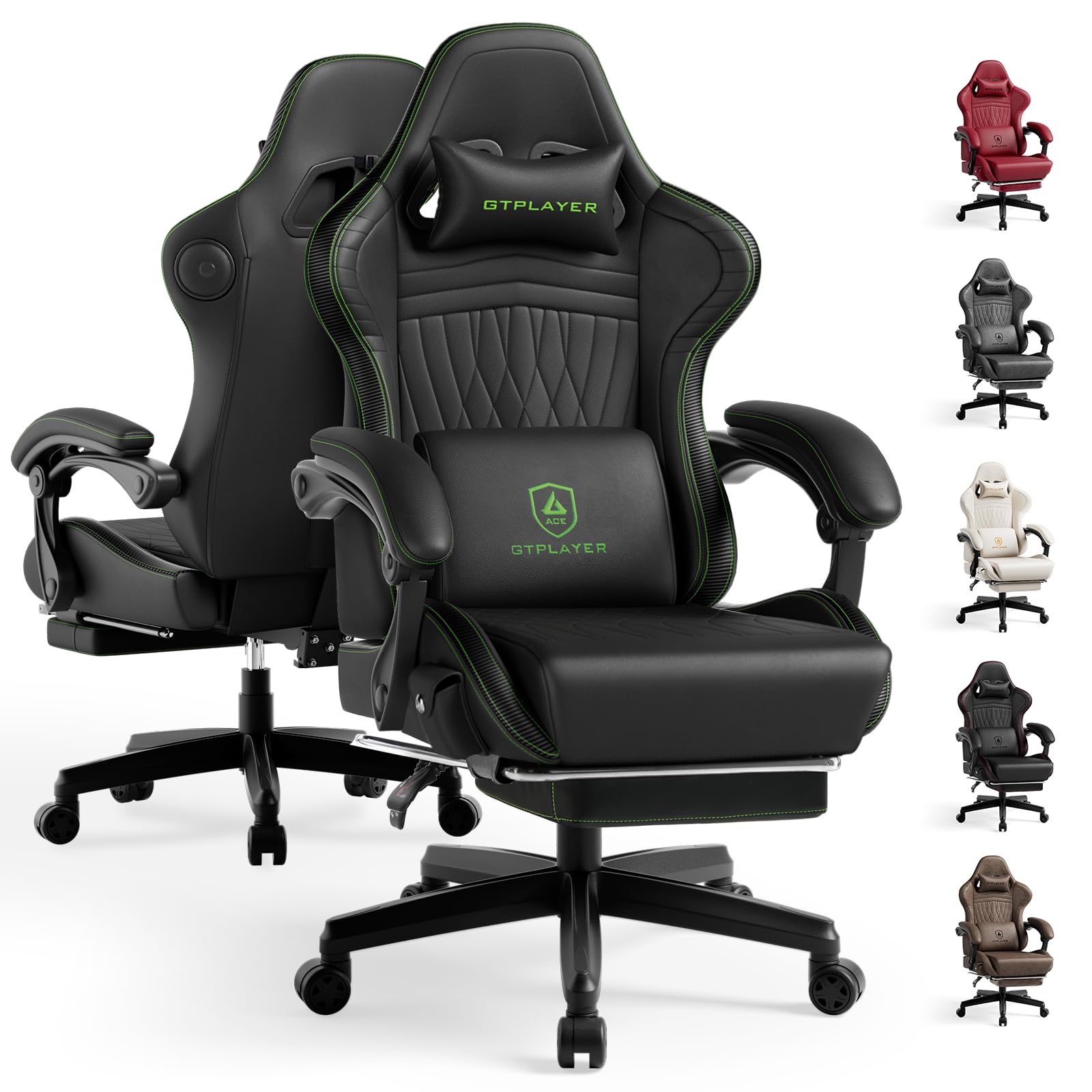 GTPLAYER ACE-PRO Music Gaming Chairs – Built-in Speakers, App Support & Bluetooth Control, Computer Game Chairs with Footrest for Adults, Ergonomic,