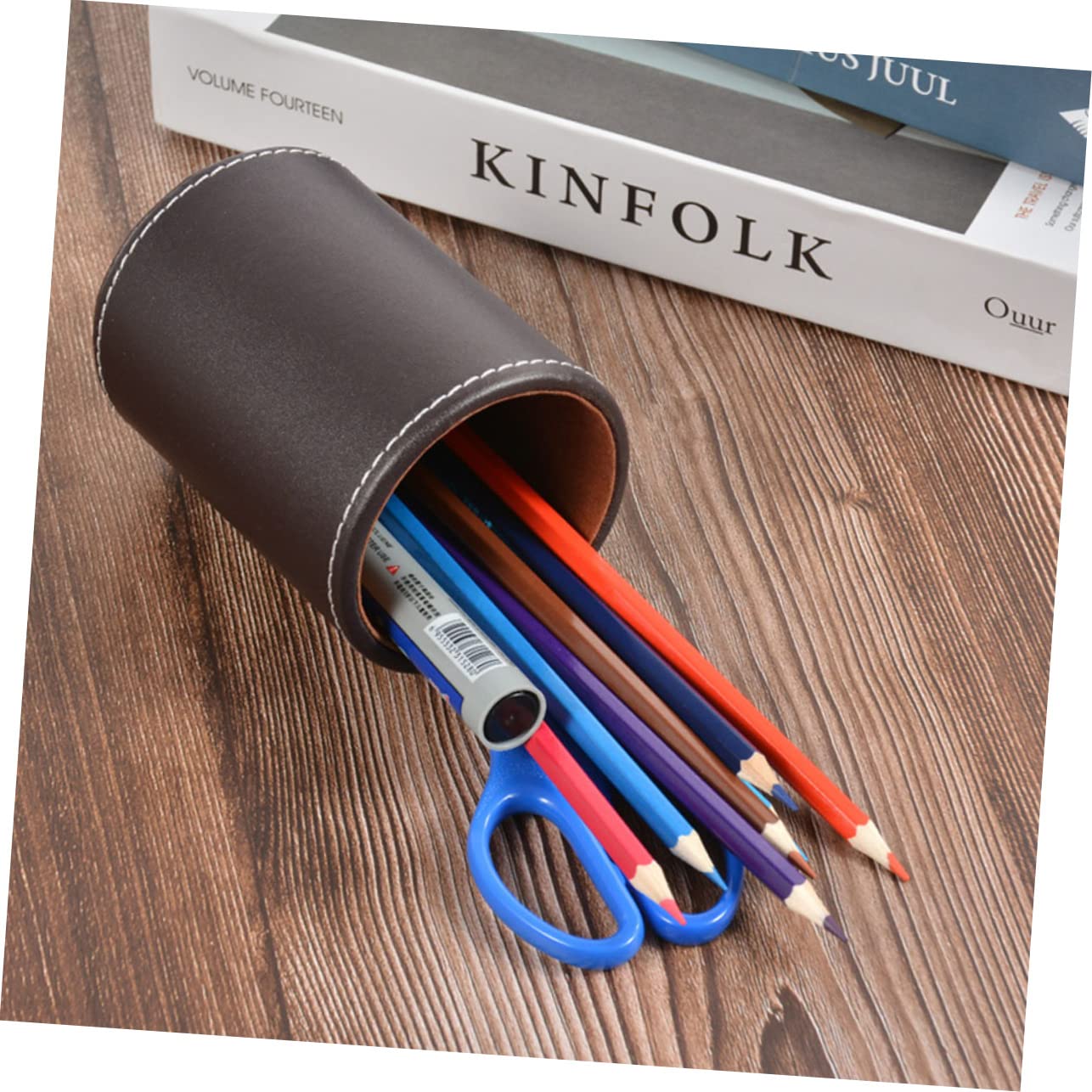 Alipis 3pezzi Portapenne Pelle Per Scrivania Organizer Elegante Per Occhiali e Cancelleria Portabicchieri Multifunzionale Cuoio Per Ufficio e Casa