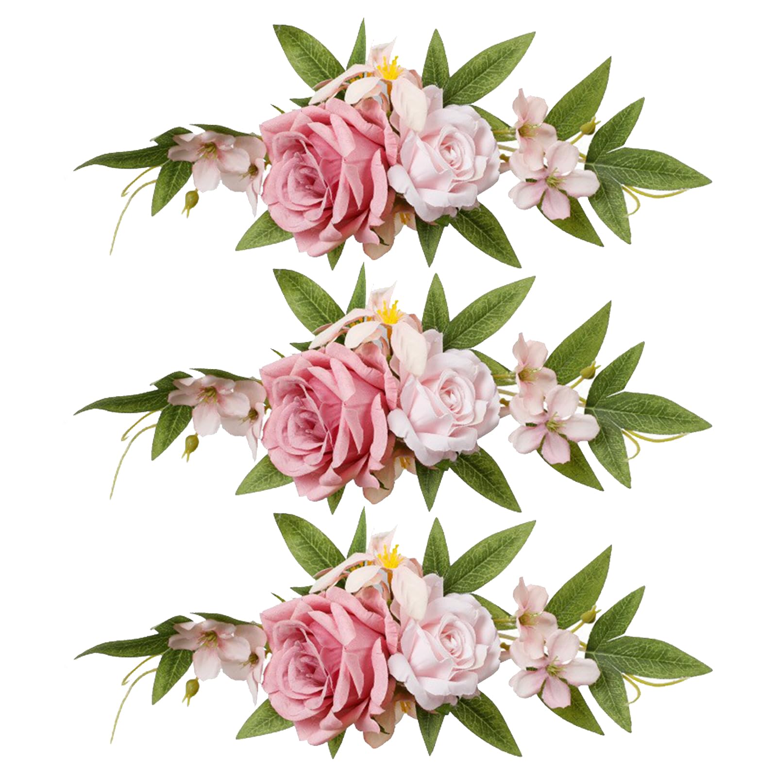 Marooma 3 Pcs Wedding Flower Cake Topper, Wedding Cake Decorations, Cake Flowers Topper Artificial Rose Cake Decorations Birthday Cake Flower for Engagement Anniversary Party (B)