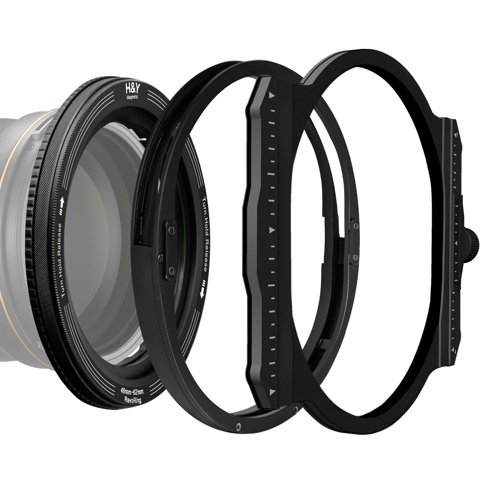 H&Y Swift Camera Lens Filter Sets Swift Basic Lens Filter Accessories Kit 46-62mm Variable Magnetic Step Up Rings, Drop-in Filter Rack, 100mm Lens Filter Holder
