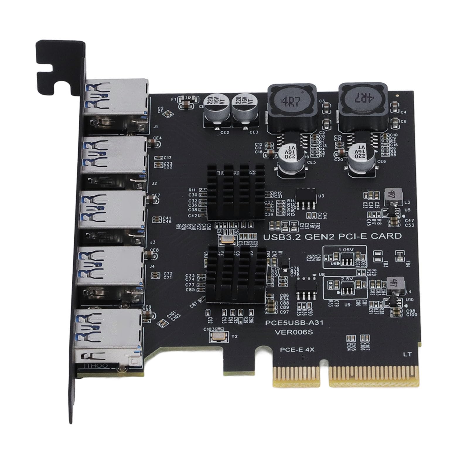 USB 3.2 Gen 2 Expansion Card PCI Express 5 Port 10Gbps for