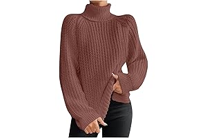 Women's Turtleneck Sweaters Slouchy Knit Chunky Sweater