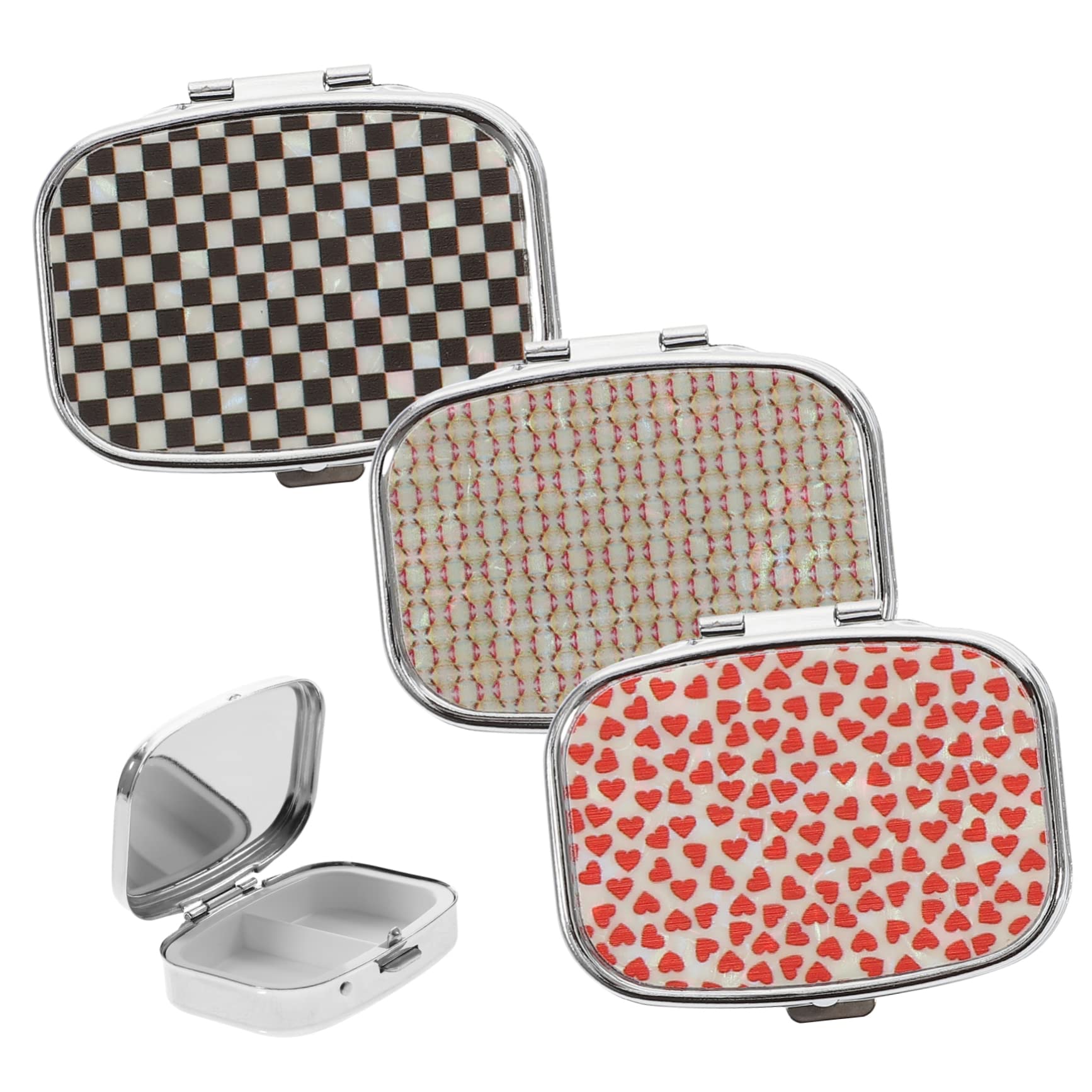Healeved Lot De 3 Piluliers Portables En Métal À 2 Compartiments Boîte De Rangement Pour Organiseur Hebdomadaire Étanche 3 Pièces X 3