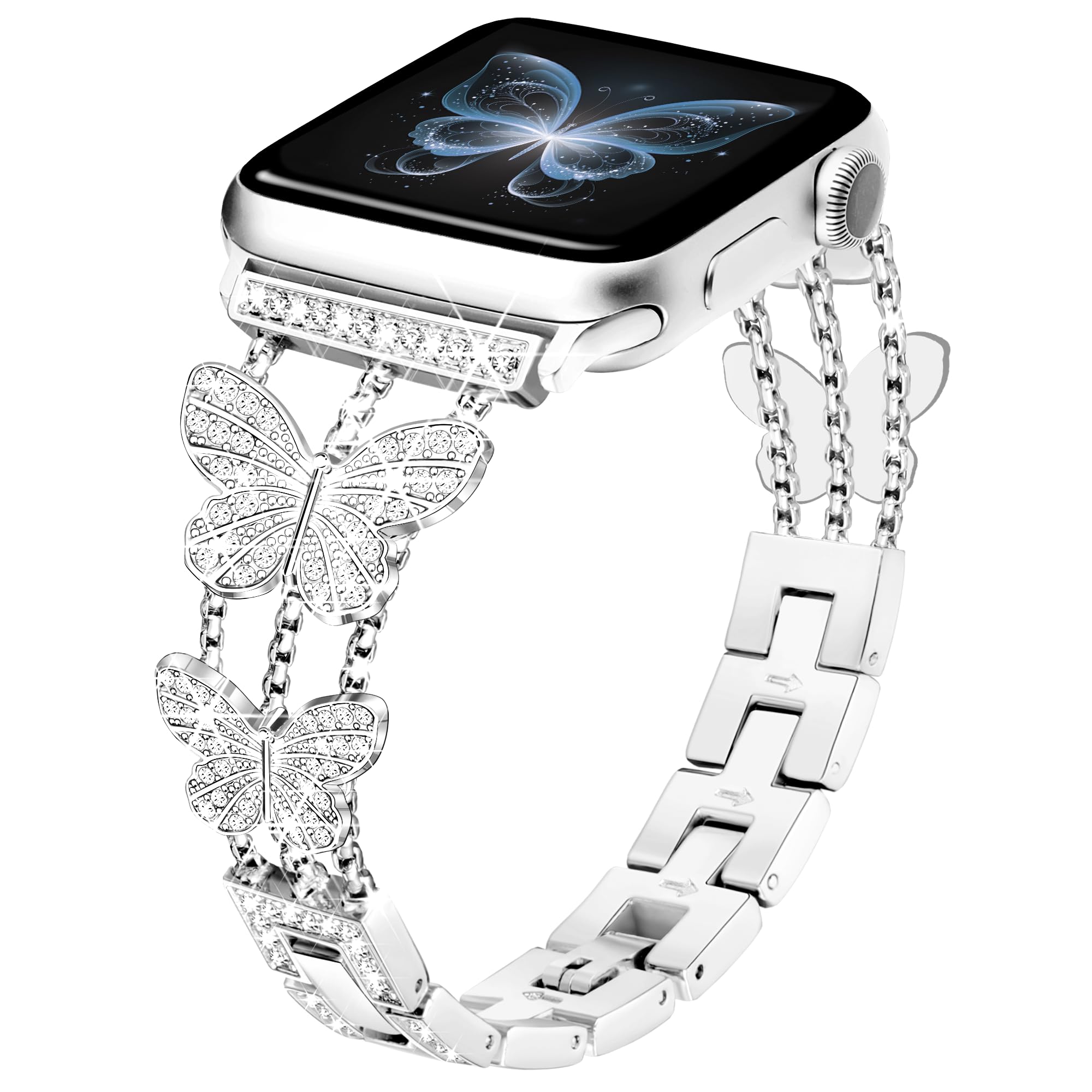 Amazon.co.jp: [SIBOYL] キラキラのある蝶の ベルト互換うアップル  