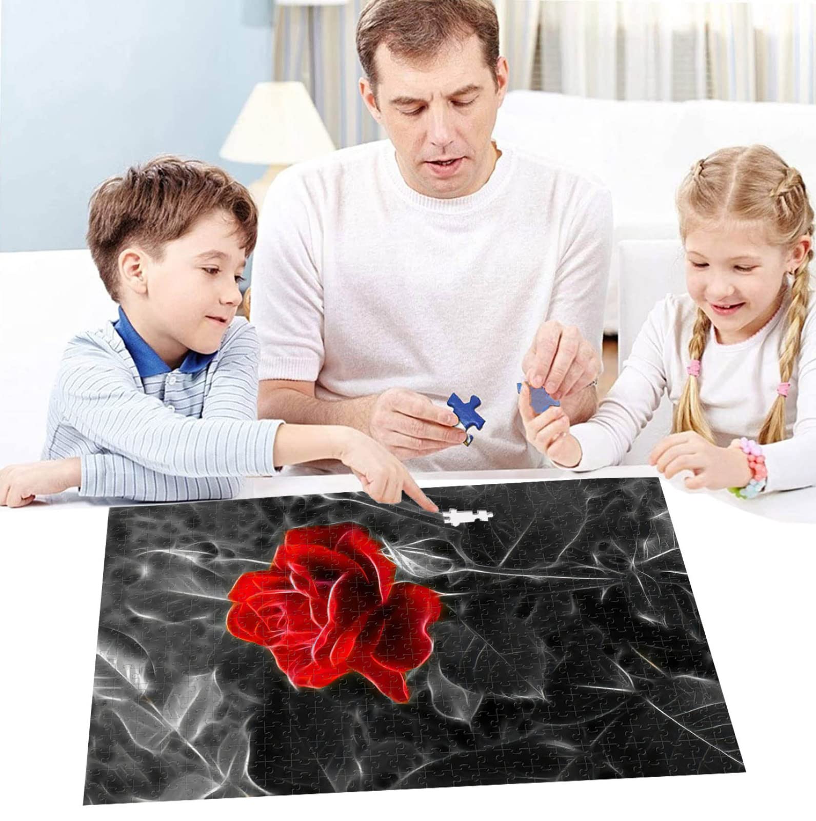 Erwachsenenpuzzle 1500 Teile Puzzle Red Rose Challenge Puzzle Set Kinderpuzzle Spiel Unterhaltung Geschenk
