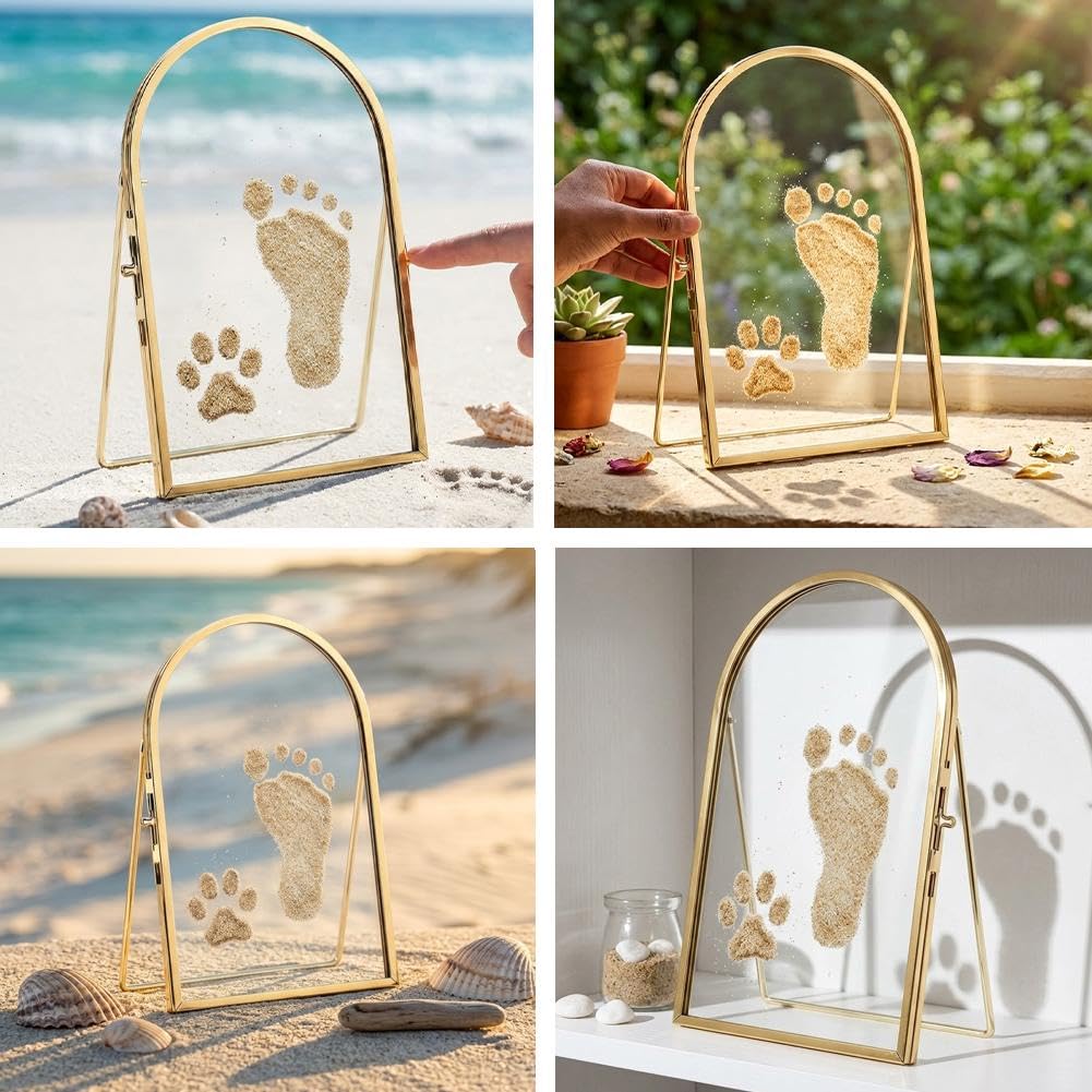Cornice per ricordi di bambini e animali domestici, kit per impronte di mani e piedi del bambino, cornici fai da te per neonati, cornice per foto per asilo, cornici galleggianti fai da te con chiusura