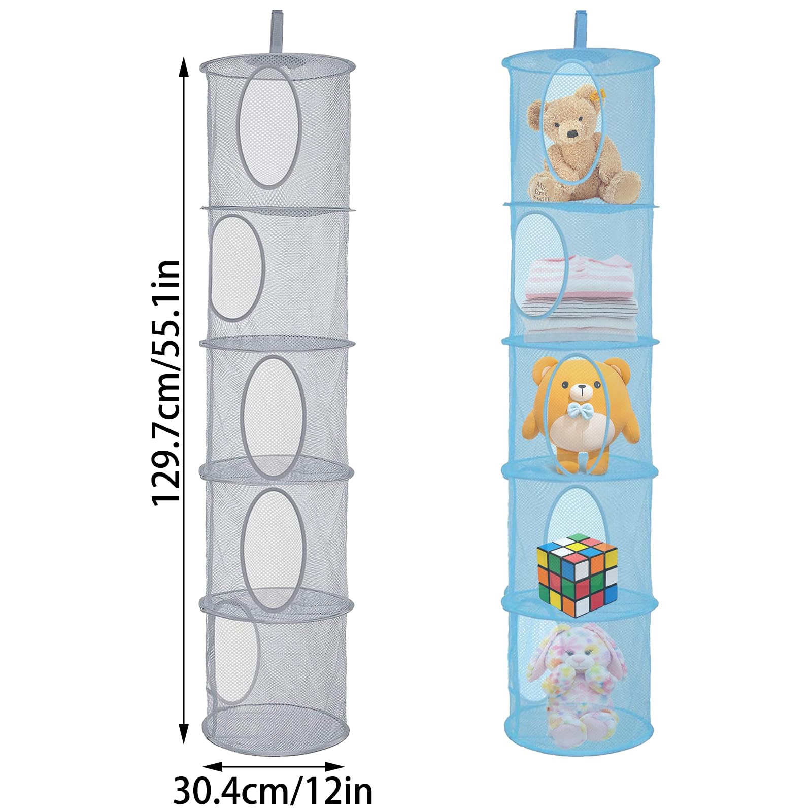 DHSWNNG 2 PCS 5 Tier Hanging Mesh Storage Net - Image 3