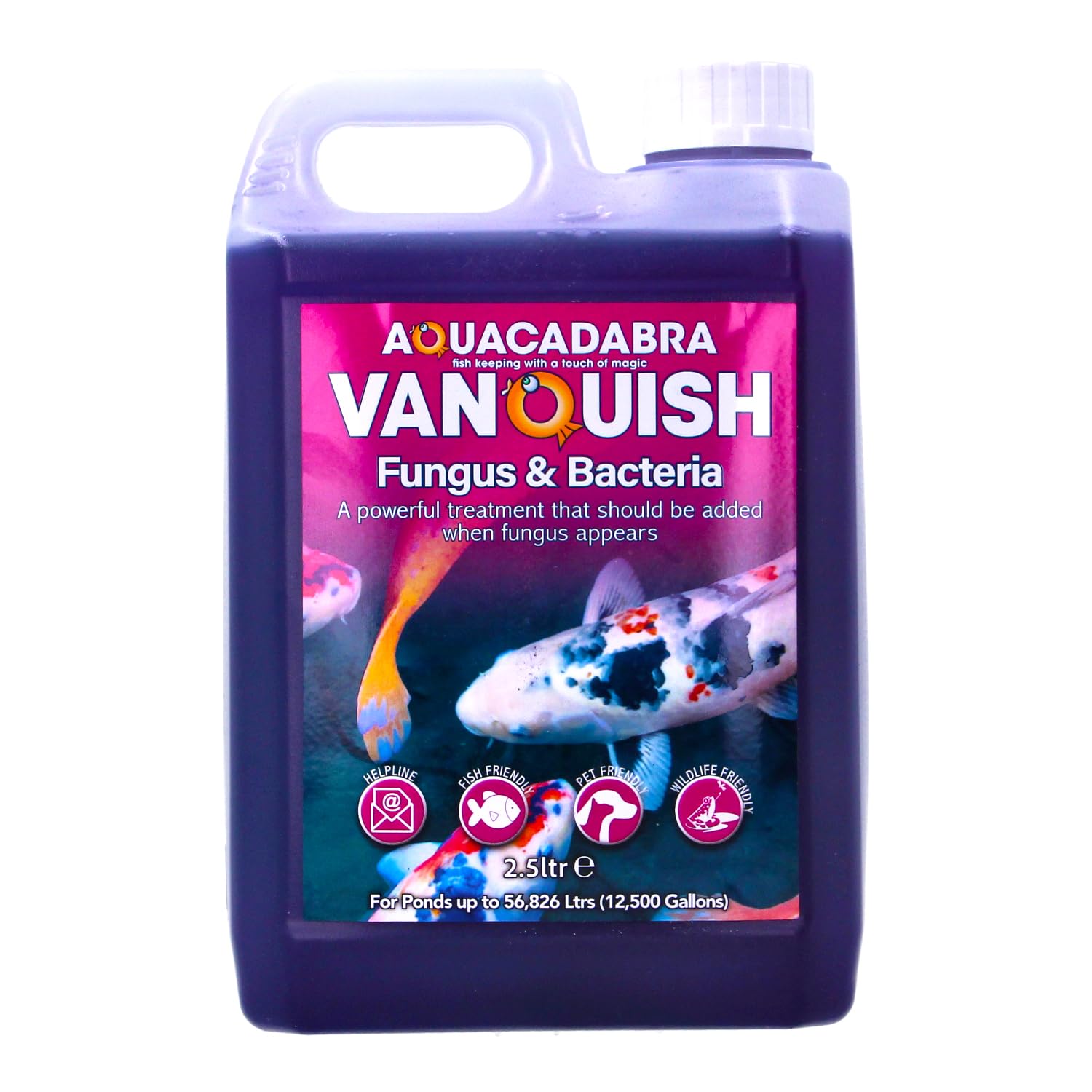 Aquacadabra Vanquish Fungus & Bacteria Pond Disease Treatment Water Solution 2.5L