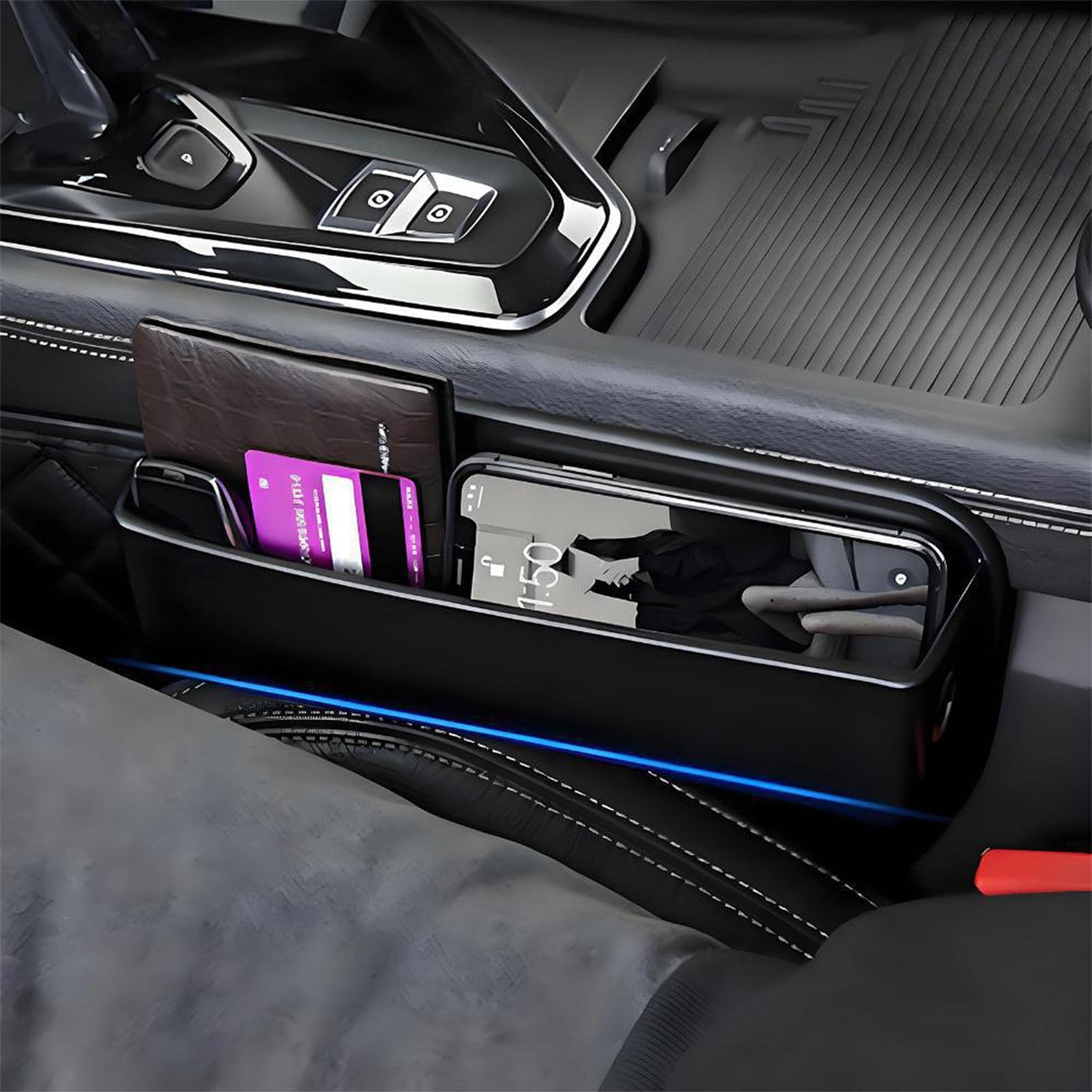 ONEMAJI 2 Pcs Car Seat Organizer Box for MG S5 EV ES5 ES34 2024-2027,Car Seat Gap Organizer Gap Filler Car Organiser Seat Gap Filler ﻿Car Travel Accessories for Long Trips