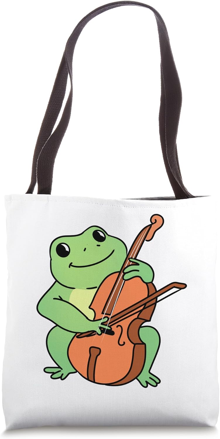 Frog Playing Cello For Cello Player Tote Bag
