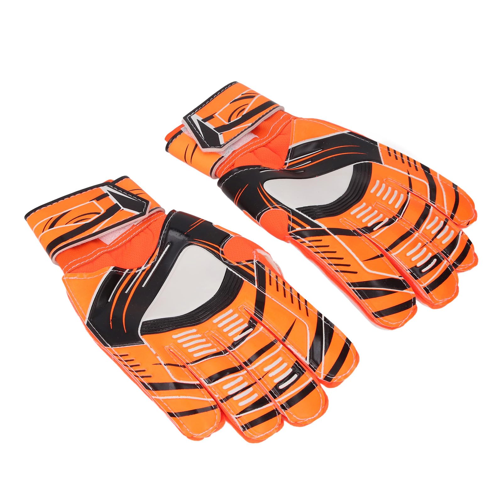 YedaHcy Goalie Gloves with Finger, Strong Grip Latex Palm, Shock Absorbing, Hook and Cycle, Stylish and Cool for Soccer Goalkeepers Training (Orange)