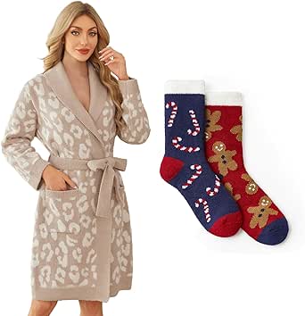 Snuggle Sac Christmas Socks and Women’s Robe at Amazon Women’s Clothing ...