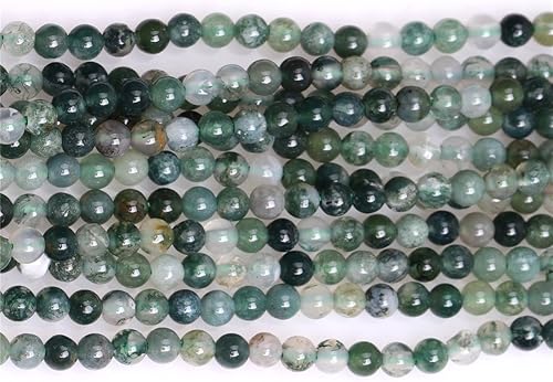 Miniatura 3 de Cuentas de ágata musgo para hacer joyas, piedras preciosas naturales semipreciosas de 0.118 pulgadas, redondas, 15 pulgadas JOE FOREMAN