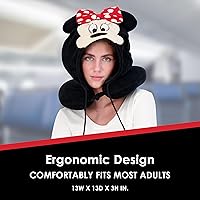 Vista 5 de FUL Disney Minnie Mouse - Almohada de cuello con capucha y orejas 3D, accesorios de viaje para avión, automóvil y oficina, cómoda y transpirable