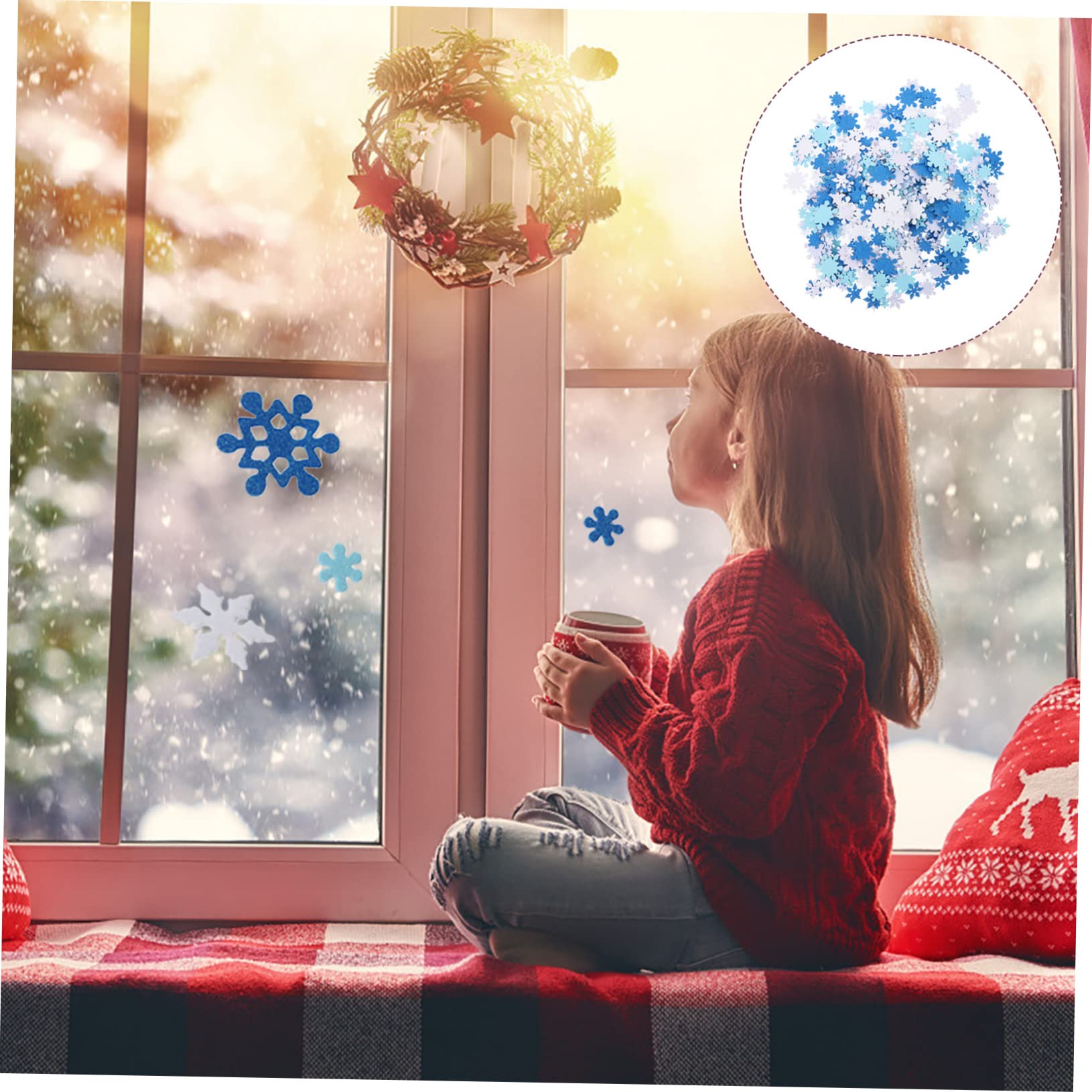 Yardwe 2 Adesivi Natalizi per Finestre Stickers Decorativi Autoadesivi per Natale e Feste Confezione per Superfici Lisce e Decorazioni Festive