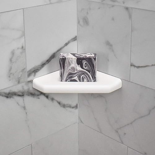 Miniatura 4 de Questech Décor - Jabonera de ducha de 5 pulgadas, organizador de almacenamiento para estante de baño, con tapa para nueva construcción, estante de