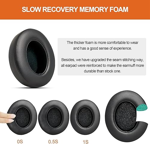 Miniatura 5 de GVOEARS - Almohadillas de repuesto para Beats Studio 3, almohadillas para auriculares Beats Studio 2 y Studio 3 con cable e inalámbricos con cinta