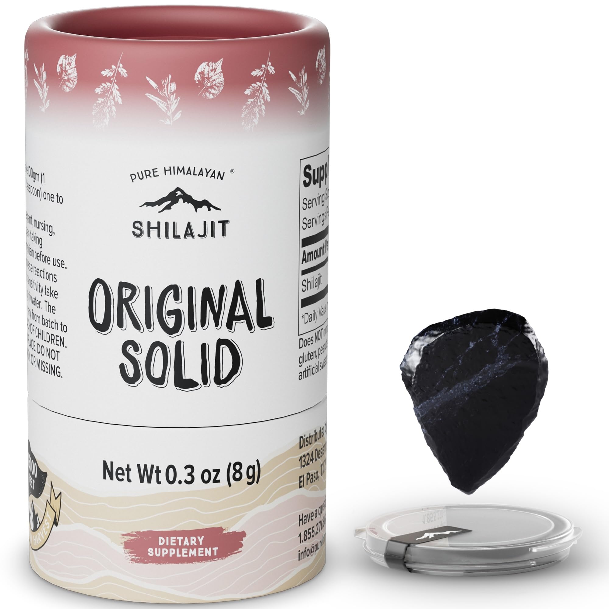 Pure Himalayan Shilajit | 100% Pure Natural Shilajit Grade A Max Potency 85+ Trace Minerals & Fulvic Acid | 3rd Party US Lab Tested | Original Solid | 8g Original Solid 0.3 Ounce (Pack of 1)