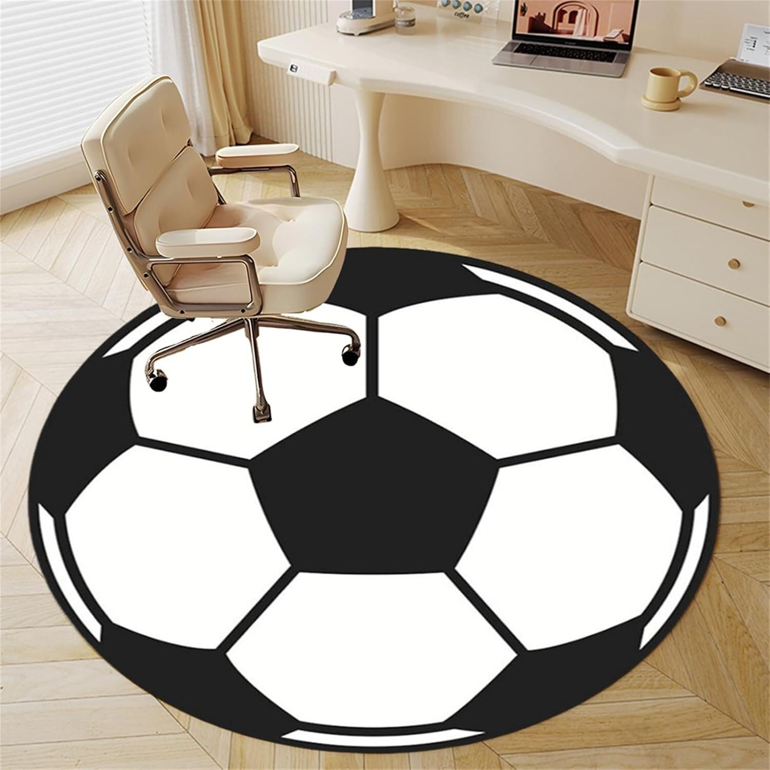 Alfombrilla para sillas de juego redonda JvFbjLF de 100cm protectora de suelos de madera