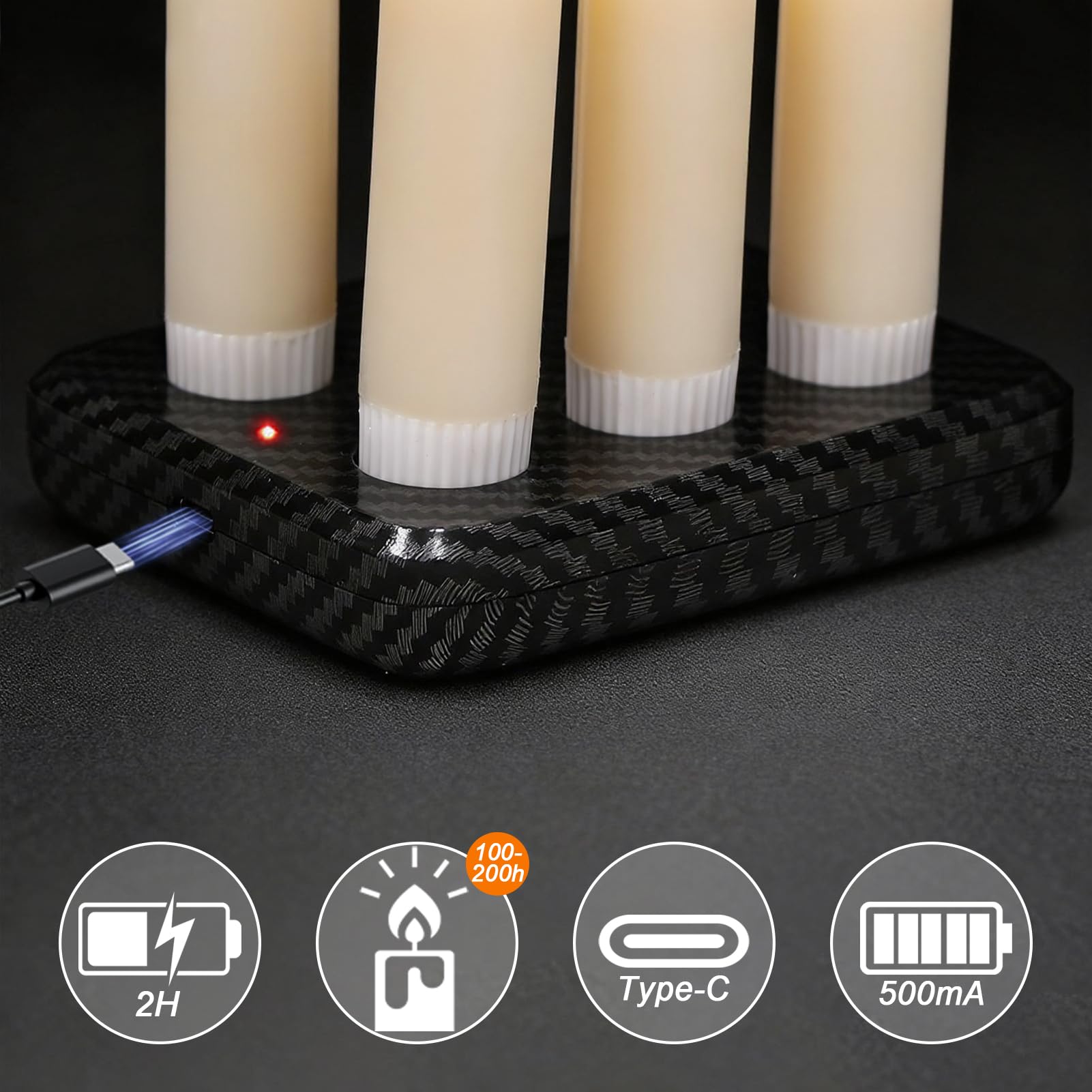 Eldnacele LED Stabkerzen mit Timerfunktion, 6er Set mit Tropfwachs-Design | Elektrische Kerzen mit Fernbedienung, flackernde 3D-Flamme, elfenbeinfarben, batteriebetrieben, Weihnachtsdeko und Hochzeit