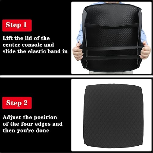 Miniatura 7 de Sze Funda de consola central para Dodge Ram 1500 2019-2023, tapete de almacenamiento para reposabrazos de automóvil, almohadilla de cuero sintético,