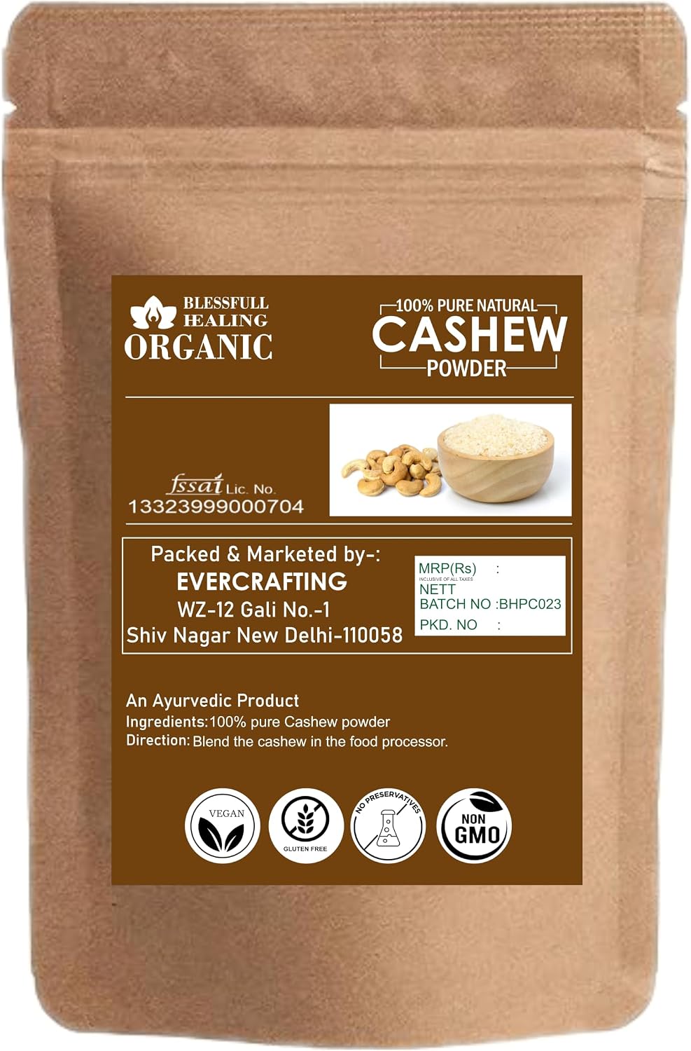 Blessfull Healing Organic 100% Pure Natural Cashew Powder | 100 Gram / 3.52 oz image 2