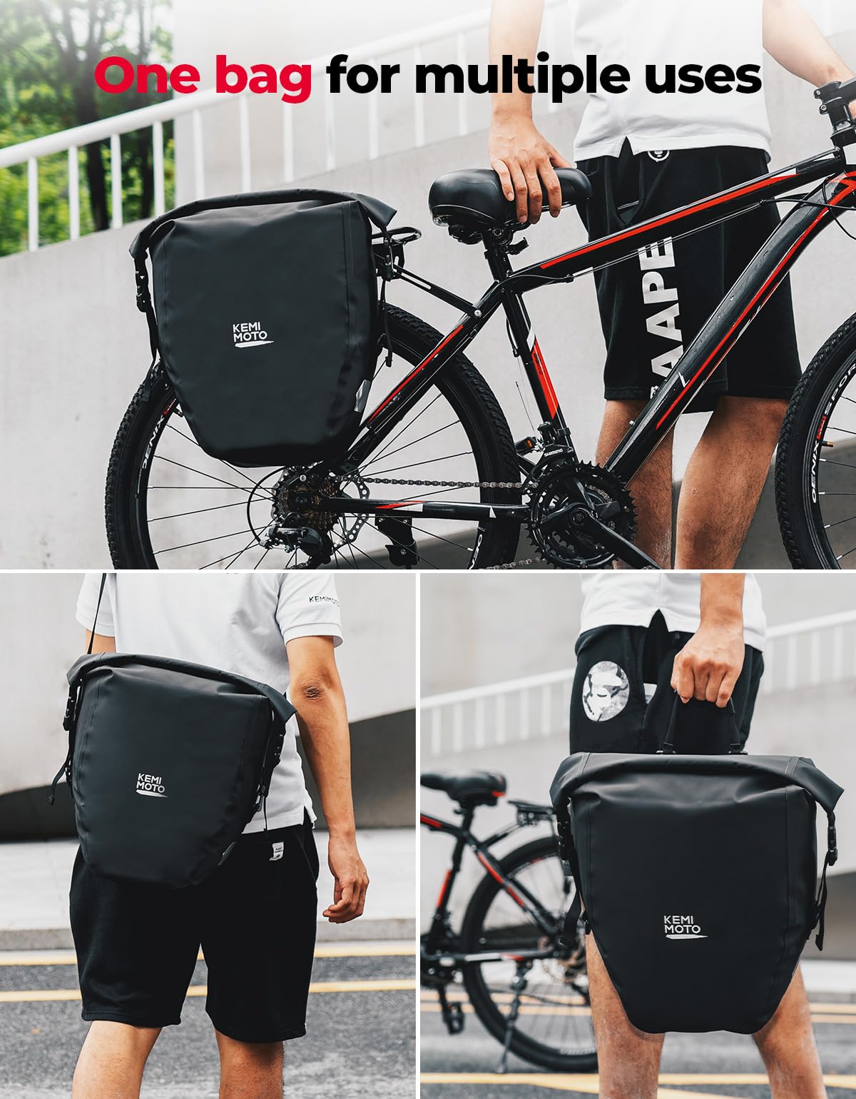 Alforjas Bici KEMIMOTO Bolsa Trasera Para Bicicleta U2013 Bolsas