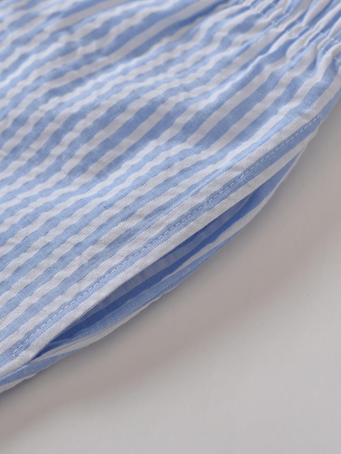 Latuza Women's Petite Seersucker Pajamas Set Cotton Pj Set Petite Size - Image 4