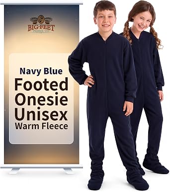Big Feet Pjs Kids Onesie Pajamas, Fleece Footed One Piece, Unisex Warm